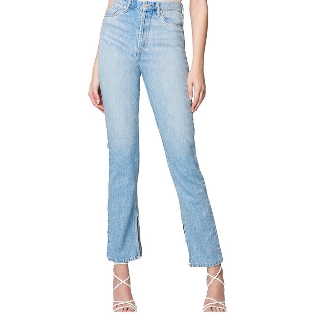 Blank NYC The Lexington Jeans Light Wash Straight Leg Hem Slit Size 27‎ NWT